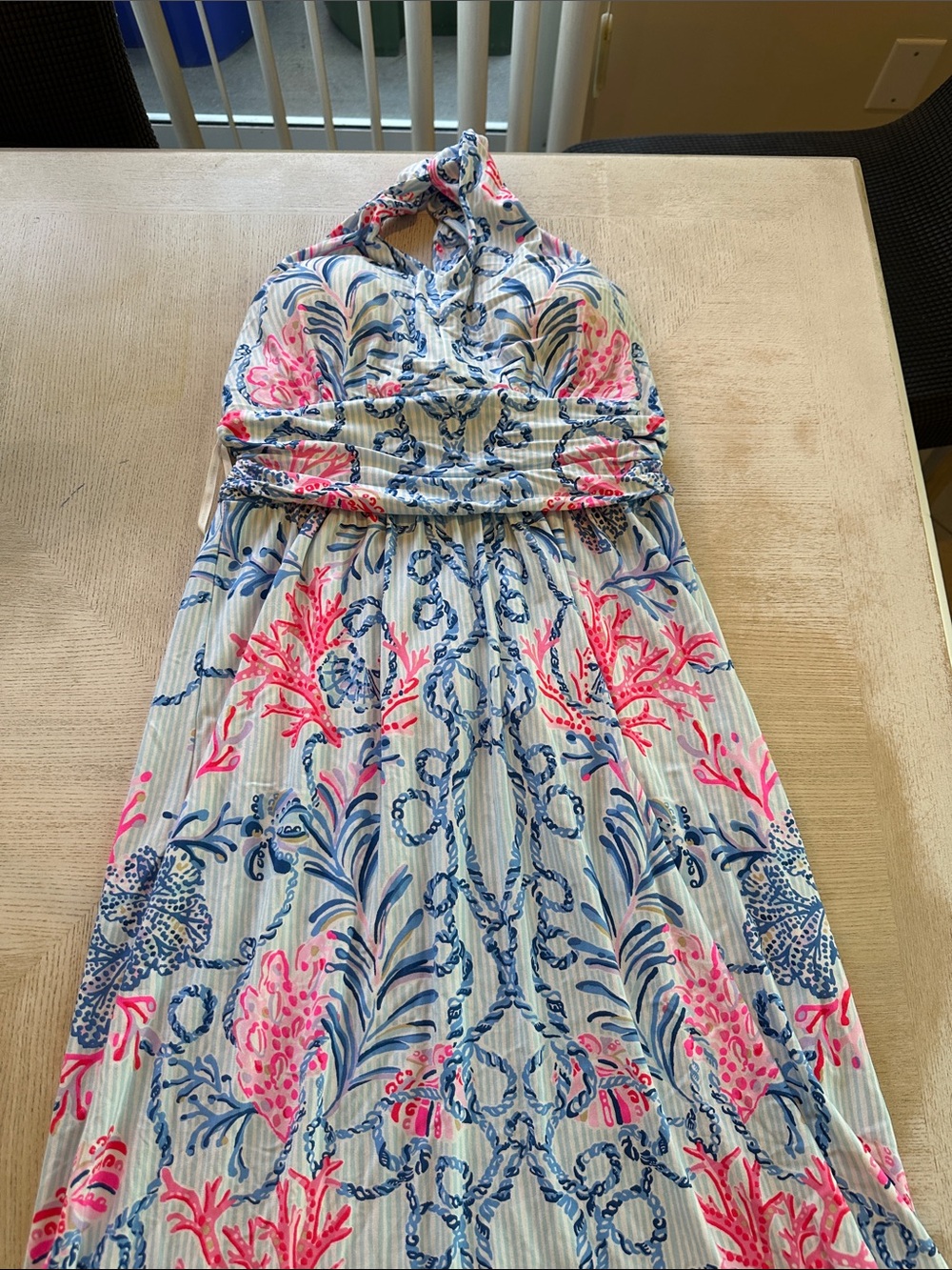 Lilly Pulitzer Maxi Dress NWT Blue and Pink Print Sundress